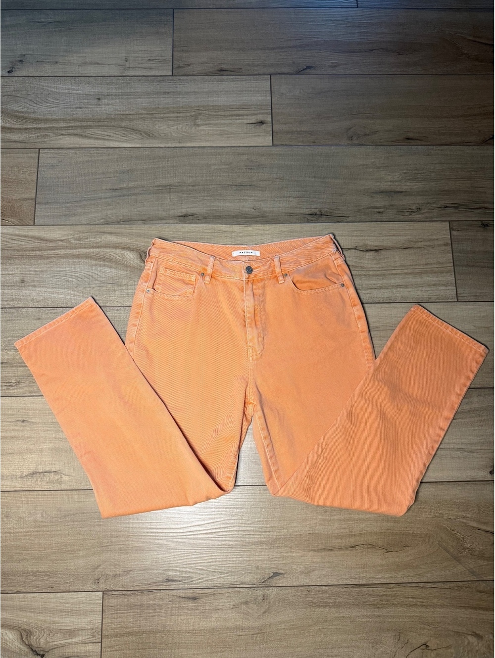 PacSun Mom Jeans Size 29 Orange Peach High Rise Straight Leg Denim